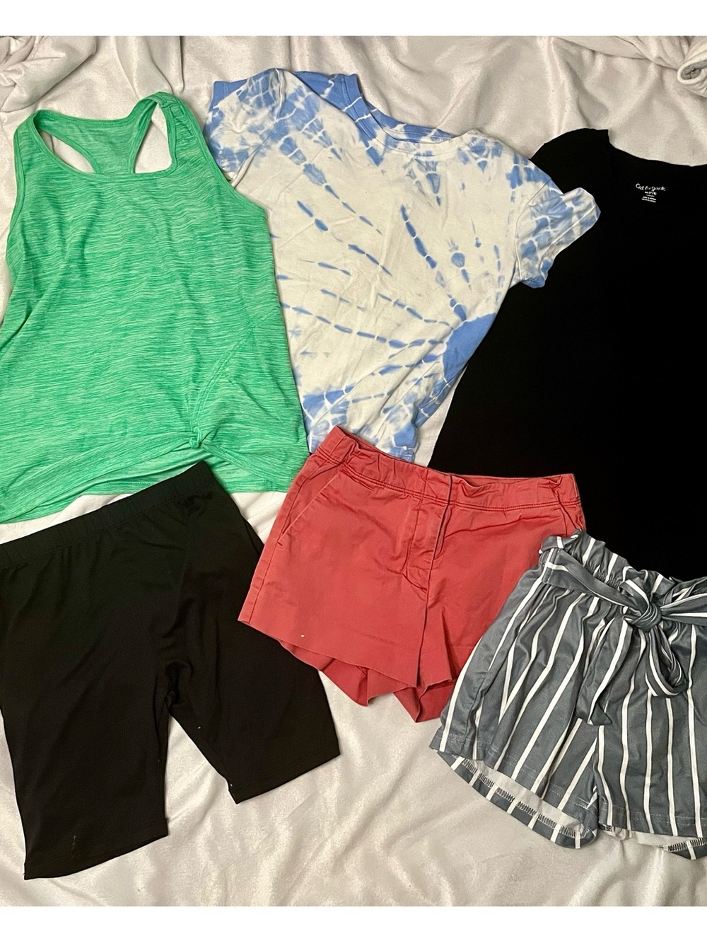 Girls Size 8 Summer Clothes Lot 6pc Lot Cat & Jack Athletic Casual Tops Shorts